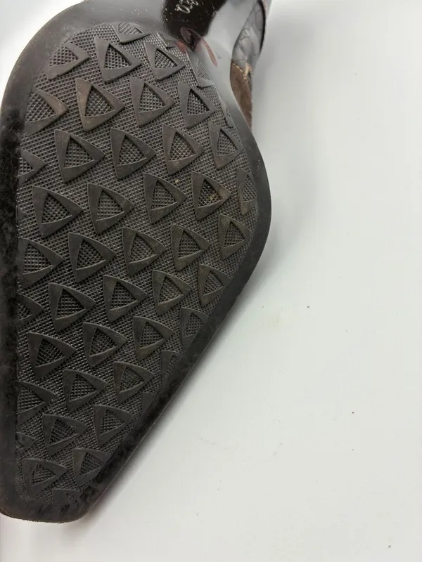Liz&Co Magna Brown Suede & Faux Croc Leather Heeled Booties Womens 8M Buckle - Image 14