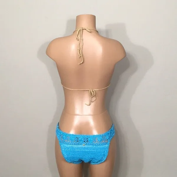 PILYQ Romance & blue crochet bikini set.M-top/L-bottom NWT - Image 6