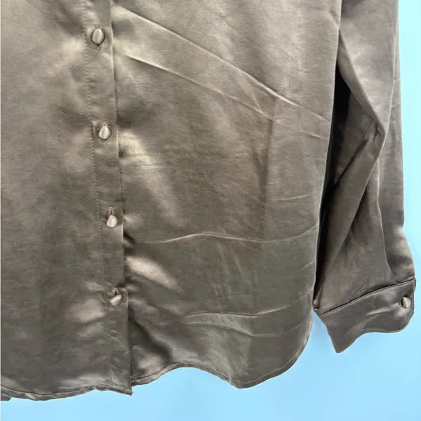 Princess Polly Brown Statin Brown Long Sleeve Button Up Business Blouse Size 4 - Image 8