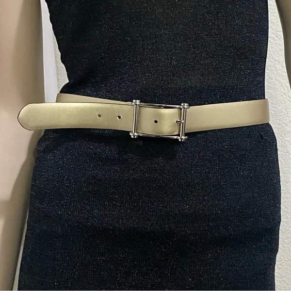 LAUREN Ralph Lauren Black & Gold Leather Reversible Women’s Belt Waist 29.5-33.5 - Image 4
