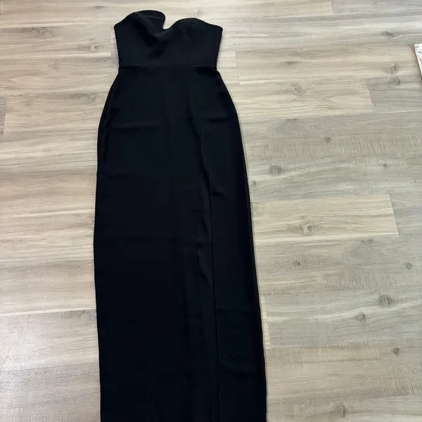 Amanda Uprichard X Revolve Strapless Puzzle Black Gown Dress Women Size Small - Image 3