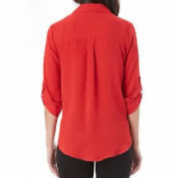 Iz Byer Vibrant Red Button-Down Shirt - Image 2