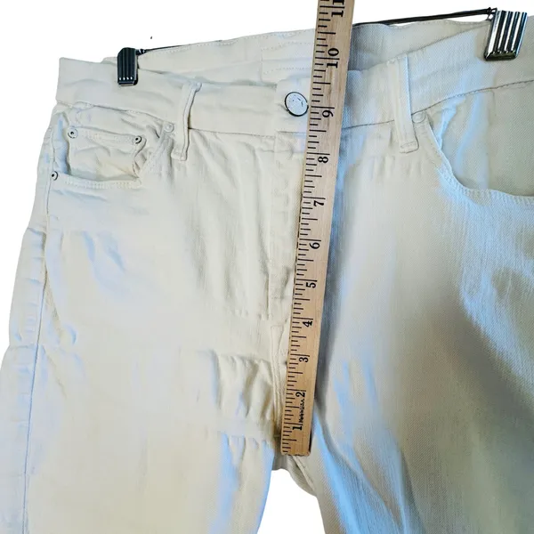 Mother High Waisted Looker Ankle Fray White Distressed Skinny‎ Jeans 29 READ - Image 9