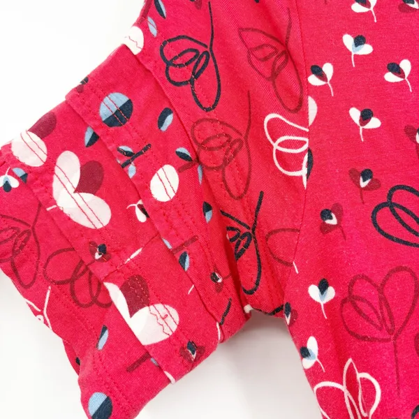 Boden Womens‎ Lily Jersey Faux Wrap Pop Peony Meadow Dress Red Floral Size 6 - Image 4