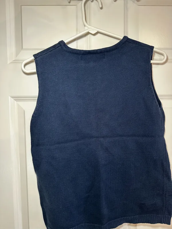 Vintage American Flag Sweater Blue Size M - Image 5