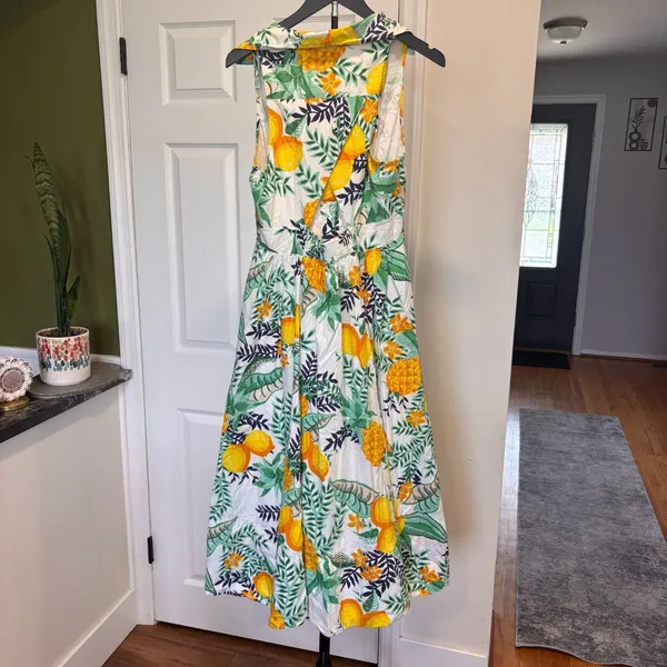Anthropologie Maeve Maxi Shirt Dress Pineapple Tropical Women's Size M / $278 - Image 6