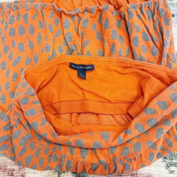 American Eagle Womens Y2K Babydoll Tube Top Medium Animal Print Indie Eclectic Festival - Image 4