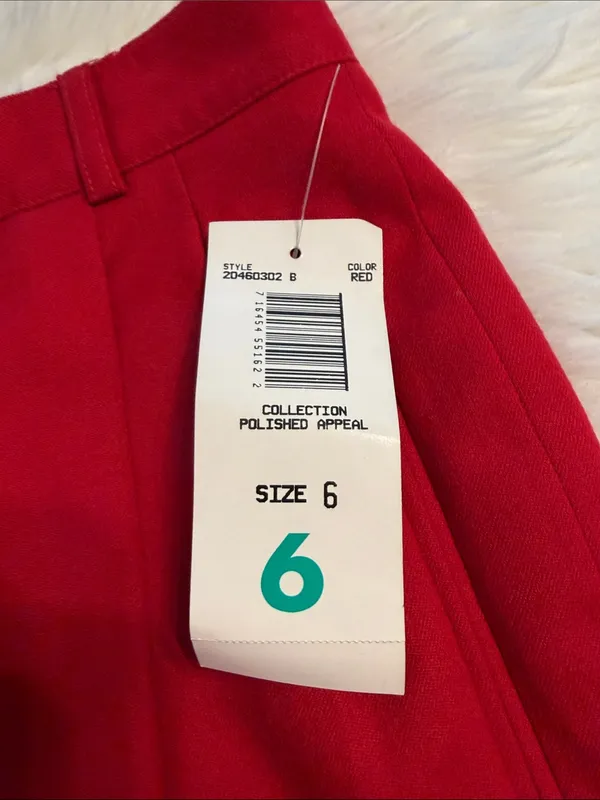 Liz Claiborne Red Women’s 100% Wool Dress Trousers - Classic Pleated Front - Image 6