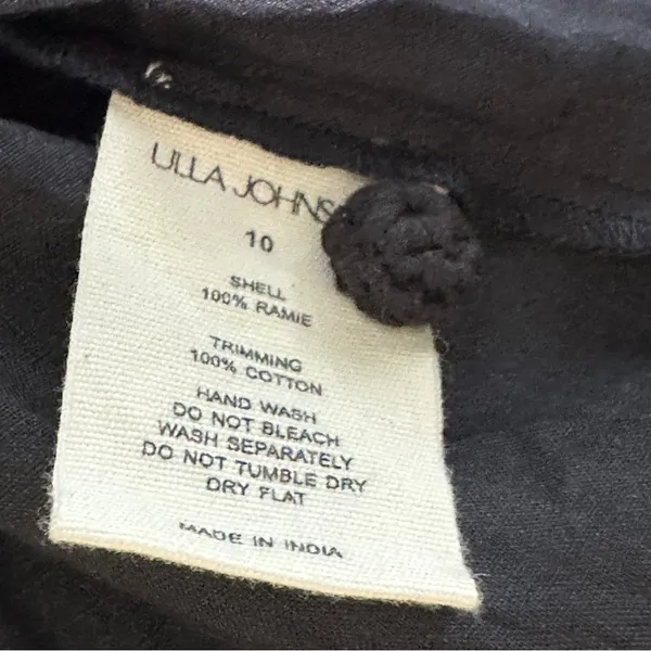 Ulla Johnson Handmade Kai Ramie black flounce Goth feminine blouse 10 - Image 14