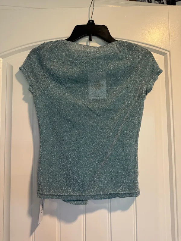 Princess Polly Mesh Top Aqua  - Image 4