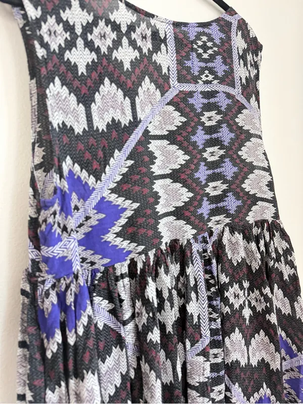 Free People "Take Me To Thailand" babydoll mini dress Print Swing Dress - Image 4