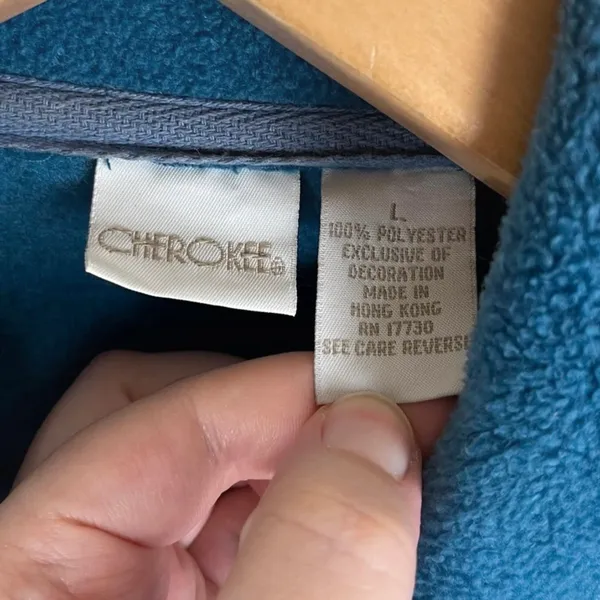 Vintage Cherokee Womens Size Large Embroidered Christmas Cottagecore Jacket Blue - Image 8