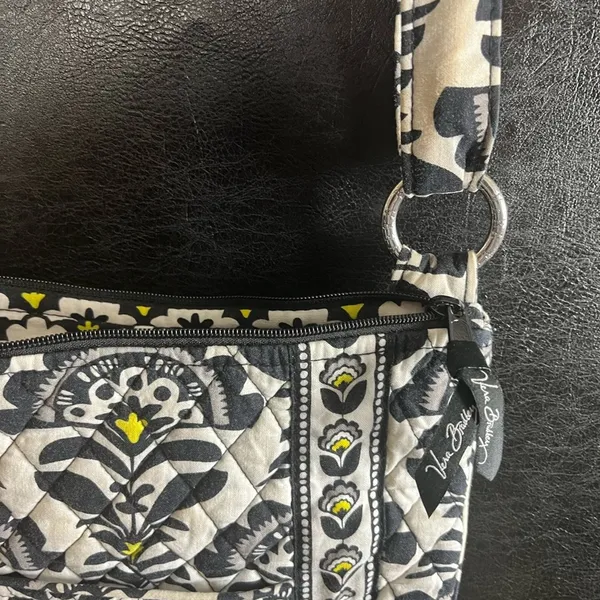 Vera Bradley Fanfare Yellow‎ And Black Crossbody Bag - Image 4