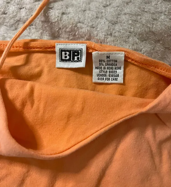 BP . Medium Neon Orange Spaghetti Strap Halter Top - Image 3
