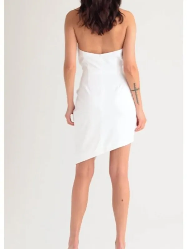 Elliatt White Asymmetrical Hem Cocktail Dress Medium wedding bridal sexy - Image 2