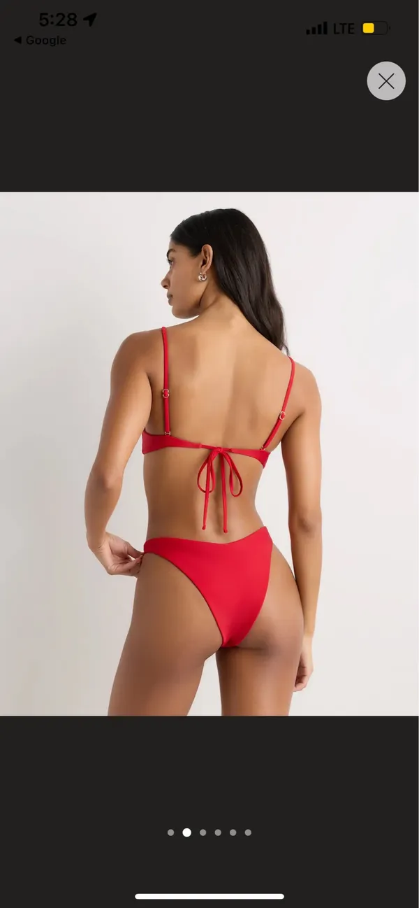 New Quince Italian High-Leg Ring Bikini Bottom Size Small - Image 6