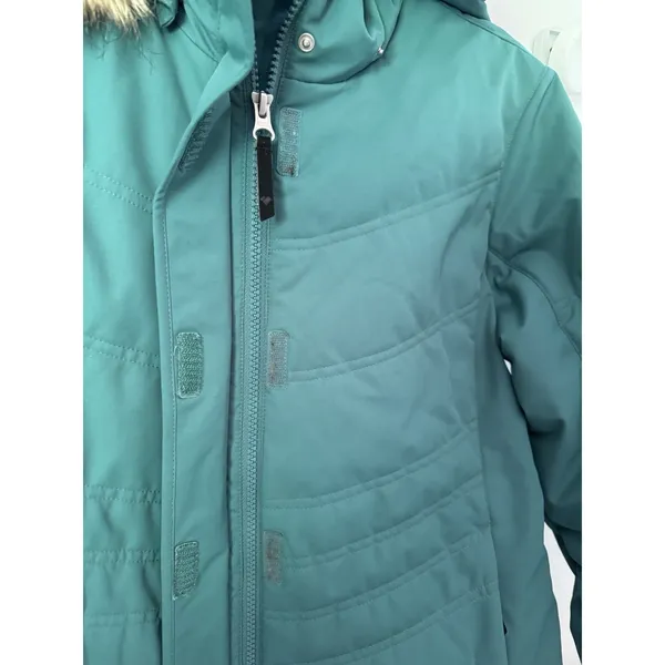 Obermeyer Tuscany II Women's Insulated Ski Jacket Coat Green Fur Trim Size 8 - Image 4