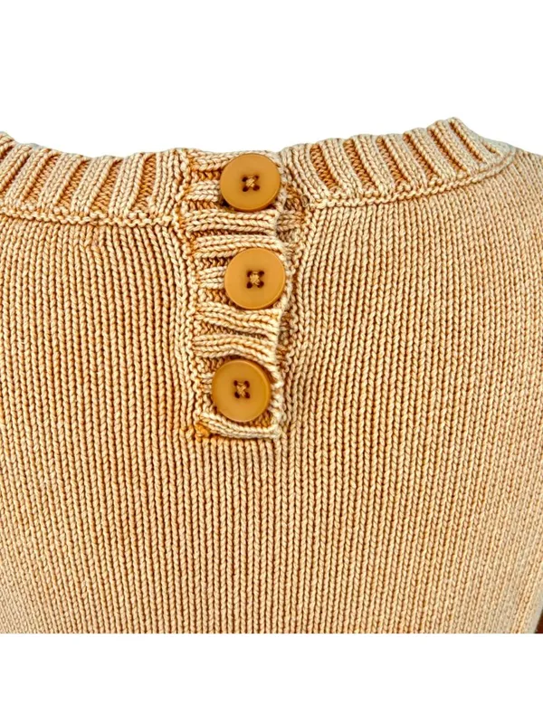 Tyler Bōe Mineral Wash Sweater Yellow Minimalist Preppy Luxury Size Medium - Image 9