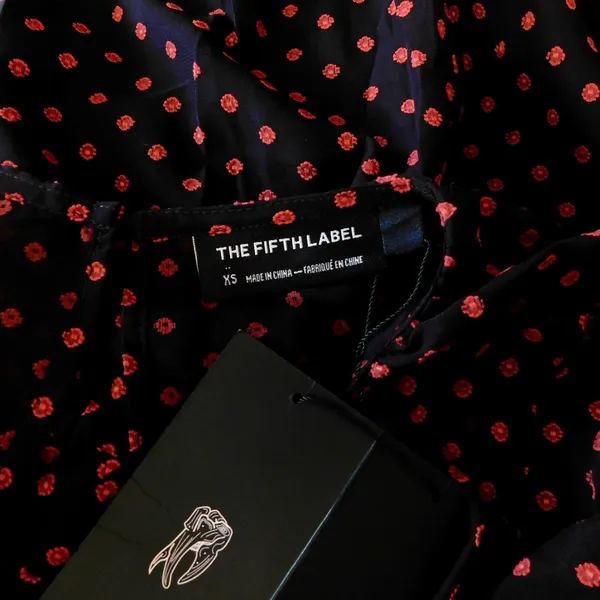 NWT!! THE FIFTH LABEL Titania Jumpsuit Black Red Clip Dot Dots Ruffle X-Small - Image 10