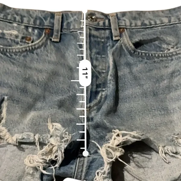 Agolde Parker Vintage Cut Off Distressed Shorts in Swapmeet‎ Light Wash Sz 25 - Image 11