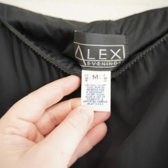 Alex Evenings Black Chiffon Wide Leg Tiered Ruffle Hem Dress Pants Gala‎ Formal - Image 6