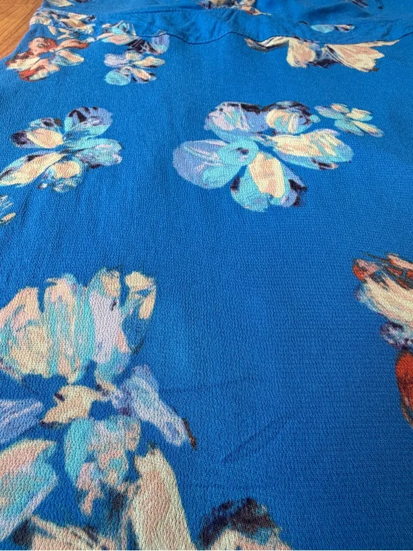 Lulus Women’s Bloomin' Love Blue Floral Pattern Skater Dress Size M - Image 7