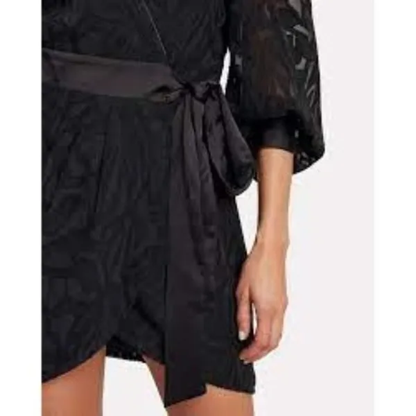 Jonathan Simkhai Chiffon Fil Coupe‎ Coup Wrap MINI Dress Size XS - Image 4