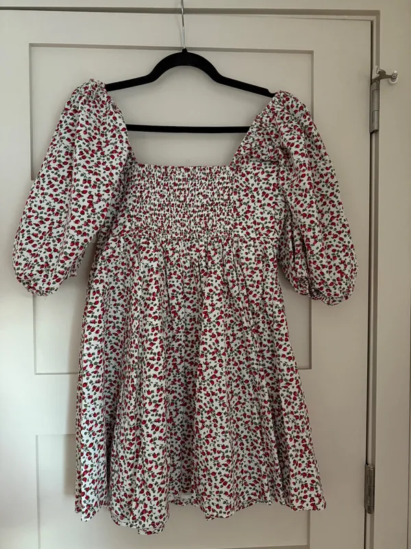 Abercrombie Emerson Puff Sleeve Dress Strawberry - Image 4