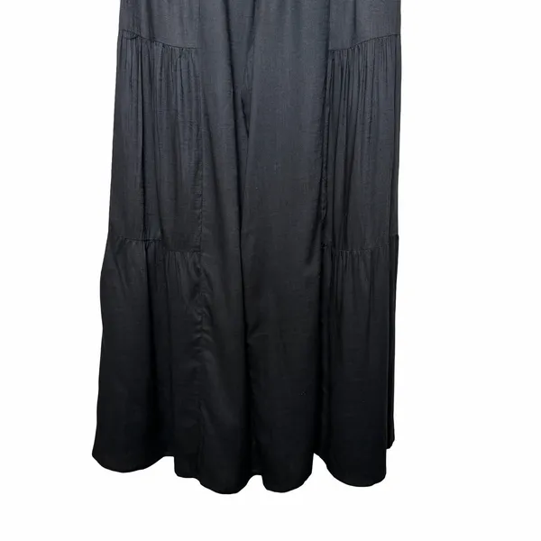 Patrons of Peace Womens S Black Wide Leg Palazzo Pants Tie Waist Boho Rayon - Image 7