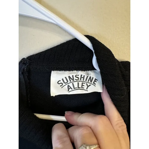 Vintage Sunshine‎ Alley Black Women's Sweater Dress Size 10 Button Accent - Image 5