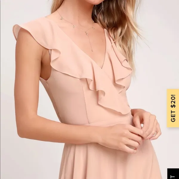 Lulu’s Feel the Rush Blush Ruffeled Lace Up Back - Image 4