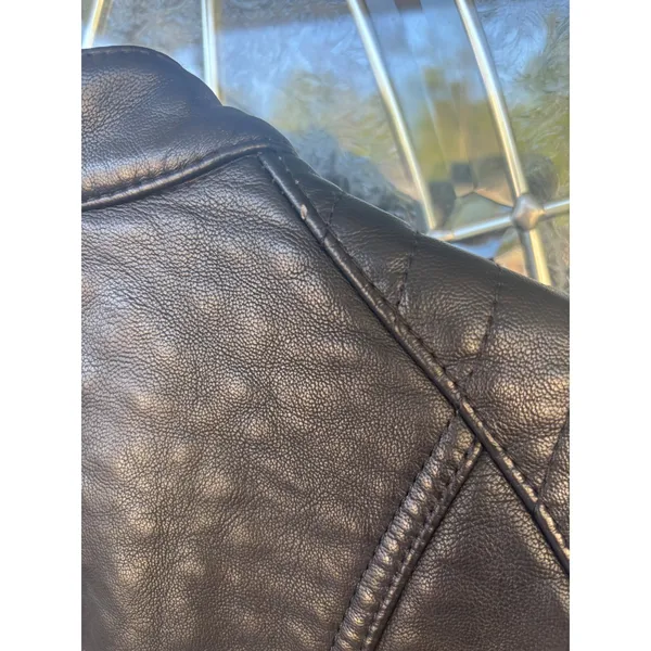 Marc New York Andrew Marc Black Faux Leather Moto Jacket Rose Gold Hardware M‎ - Image 13