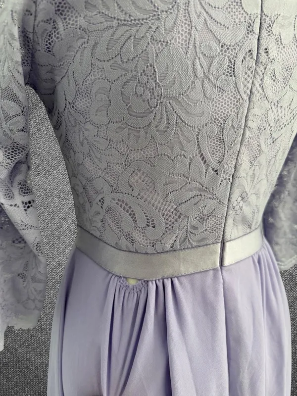 Miusol Lavender Lace Chiffon A-Line Formal Maxi Dress Size 9 - Image 5