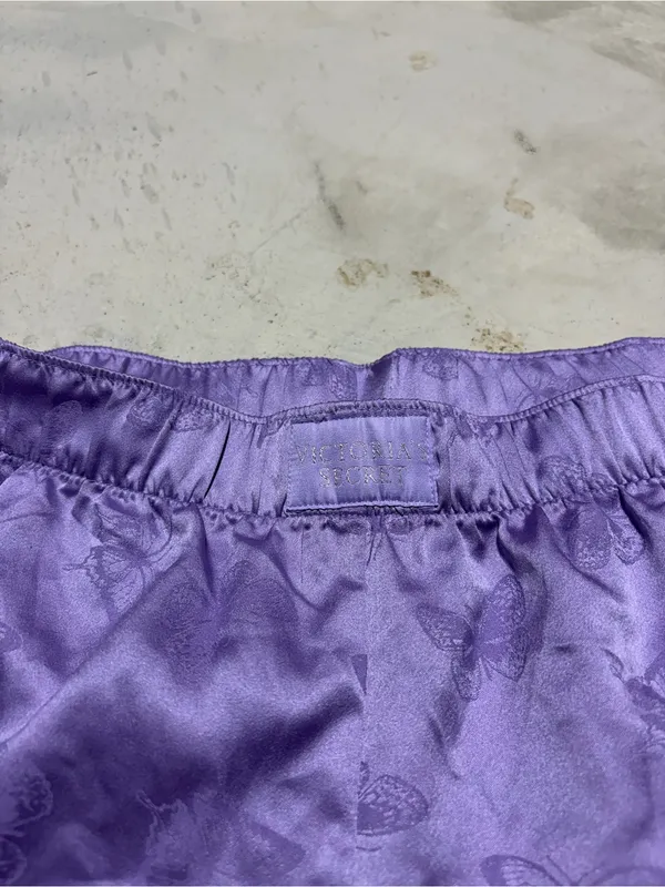 Victoria’s Secret Purple Satin Butterfly Pajama Shorts medium - Image 2