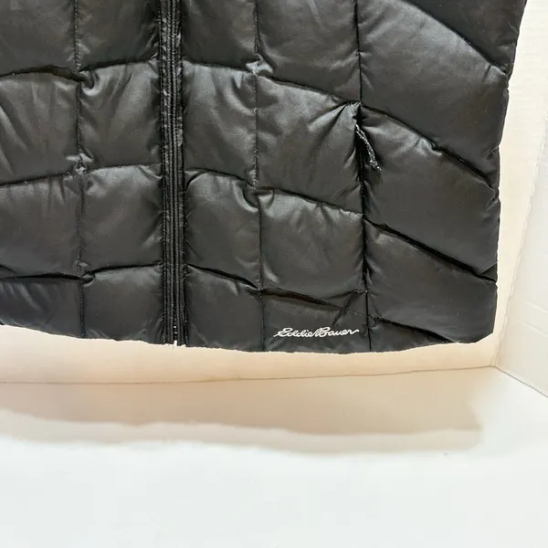 Eddie Bauer EB650 Lightweight Packable Down Puffer Black Vest Women’s Size M - Image 2