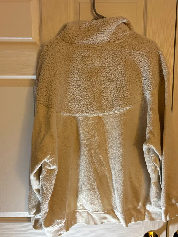 Aerie Women’s Sherpa Pullover Quarter-Zip Cream L - Image 4