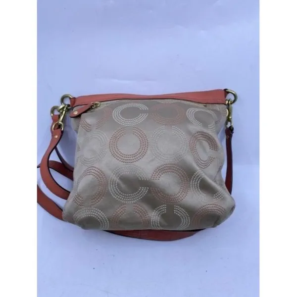 Coach Classic Orangepink Fabric Cross Body Bag - Image 5