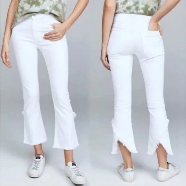 Citizens Of Humanity White Drew Fray Hem Cropped Jeans Size 26 - Image 2
