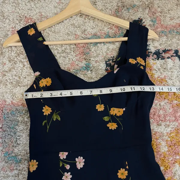 Reformation Fulton blue floral midi dress with slit - Image 12