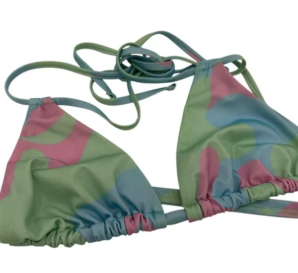 ASOS Design Fuller Bust Triangle Bikini Pastel Camo Print Size 36DD-E / 14 - Image 5