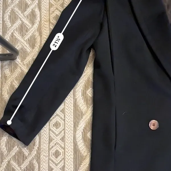 Jules Miller Black Oversize Wool Vintage 1980's Coat, Big Shoulders, S/M. - Image 9