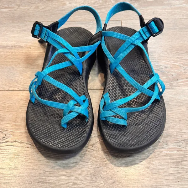 Chaco ZX/2 Classic Sport Sandals‎ Double Strap Toe Womens Size 11 Blue Black - Image 3