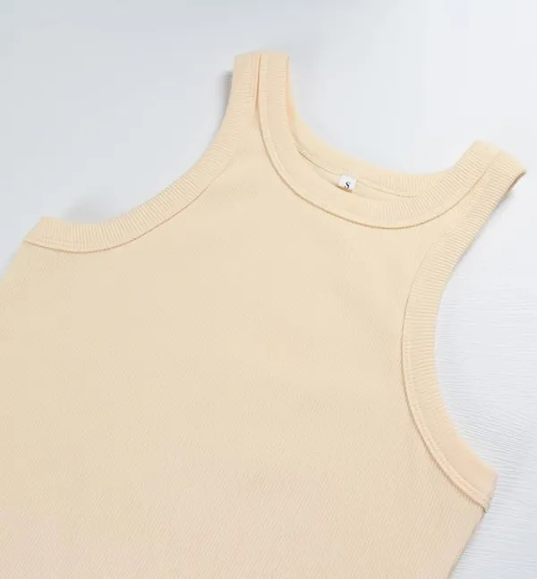 Amazon Yellow Artfish Ribbed High Neck Tank Top - Image 2