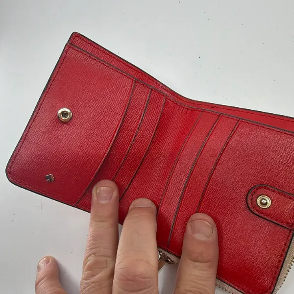 Kate Spade Compact Bifold Pink Saffiano Leather Wallet - Image 6