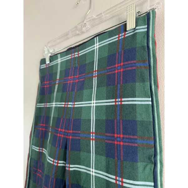 Gretchen Scott Gripeless Pull On Slim Fit Pants Green Tartan Plaid Size Small - Image 4
