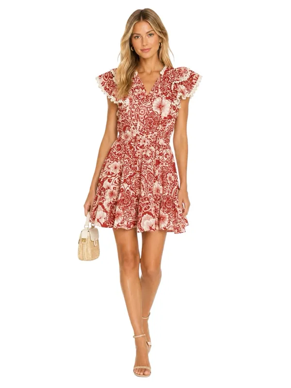 Pinch Cotton Maren Retro Floral Dress with Tie Neck Size S - Image 3