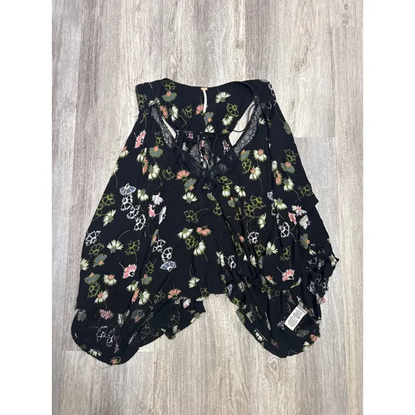 Free People Love Potion Black Top Boho Cottage Coquette Lace Black Medium Womens - Image 7