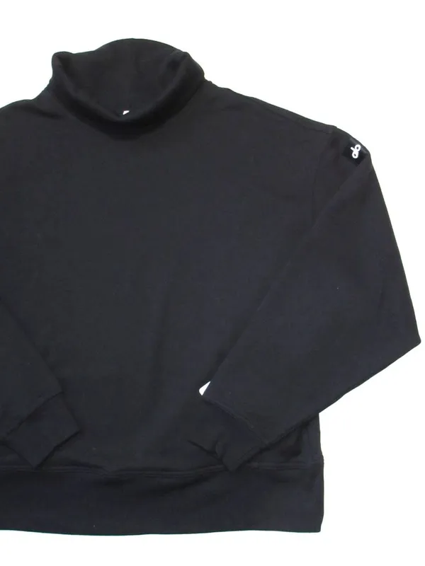 NWT Alo Hazy Mock Neck Pullover in Black Oversized Fleece Sweatshirt M - Image 3