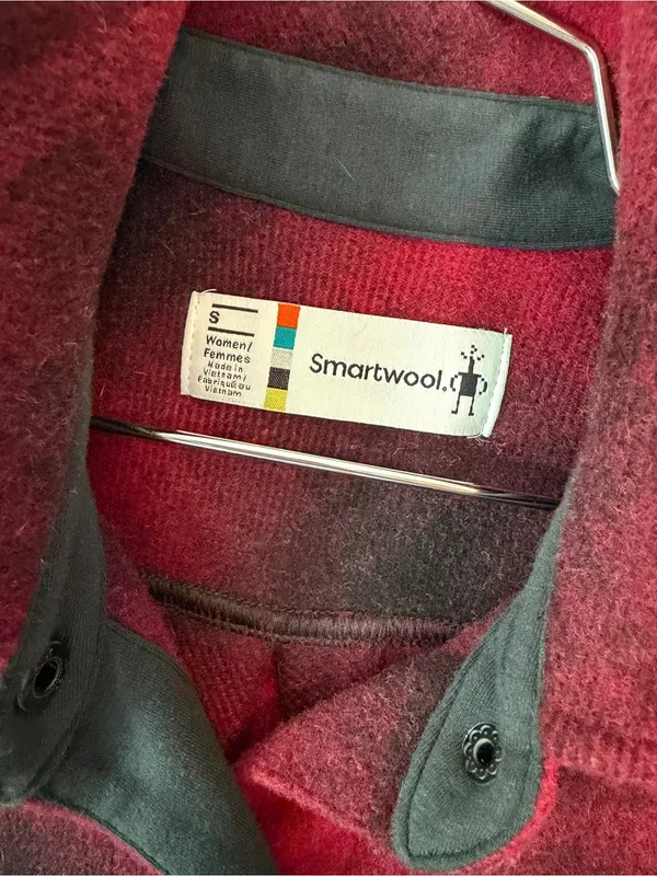 Smartwool Anchor Line Shirt Jacket Small Red Buffalo Check - Image 6