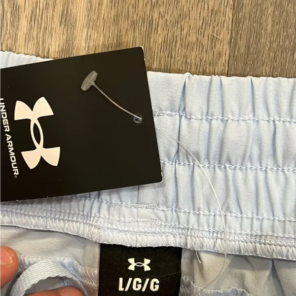 NWT Under Armour Flex Woven 3" Shorts, Light Blue, size Large - Image 3